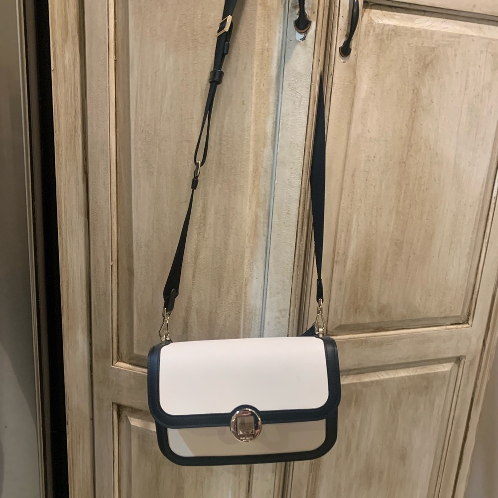 Elegant White and Black Crossbody Bag NWOT